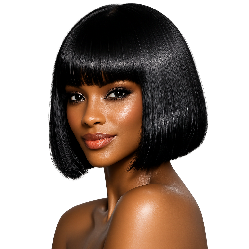Woman with elegant bob wig