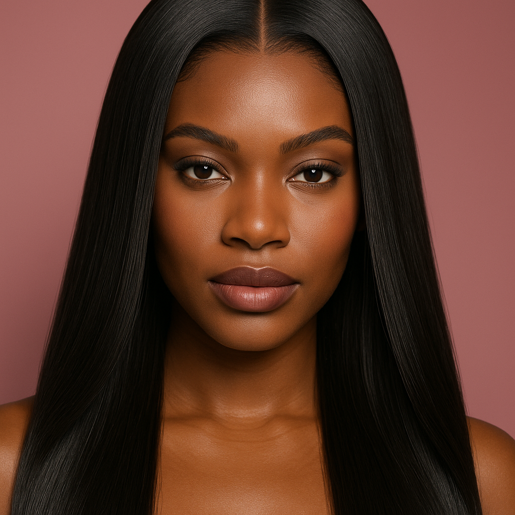 Sleek straight hairstyle